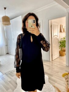 Kadın Uzun Kollu Damla Detaylı Sandy Mini Elbise - Görsel 8