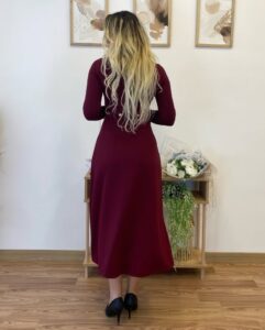 Kadın Uzun Kollu çıtçıtlı Viskon Krop Bluz Ve Yırtmaçlı Etek Istenildiğinde Elbise Olan Ikili Takım - Görsel 13