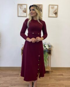 Kadın Uzun Kollu çıtçıtlı Viskon Krop Bluz Ve Yırtmaçlı Etek Istenildiğinde Elbise Olan Ikili Takım - Görsel 8
