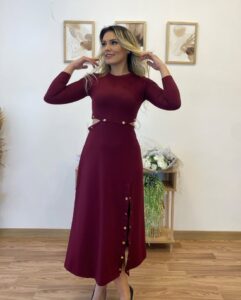 Kadın Uzun Kollu çıtçıtlı Viskon Krop Bluz Ve Yırtmaçlı Etek Istenildiğinde Elbise Olan Ikili Takım - Görsel 10