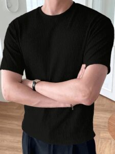 Erkek Kısa Kollu Bisiklet Yaka Triko Bluz - Görsel 5