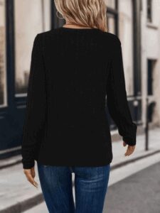 Kadın Uzun Kollu Bisiklet Yaka şardonlu Kaşkorse Bluz - Görsel 2