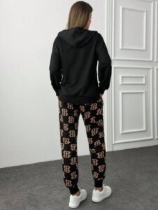 Kadın Uzun Kollu Iki Iplik Kumaş Fermuar Ve Cep Detay Kapüşonlu Ikili Takım - Görsel 4