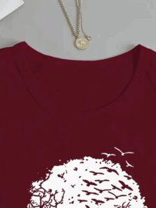 Kadın Uzun Kollu Bisiklet Yaka Kurukafa Desenli Viskon Bluz - Görsel 4