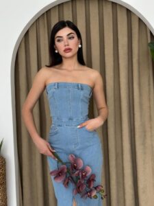 Sonic Straplez Elbise - Görsel 3