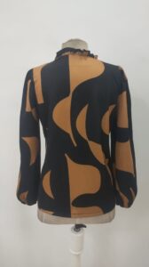 Kadın Uzun Kollu V Yakalı Desenli Modal Bluz - Görsel 7