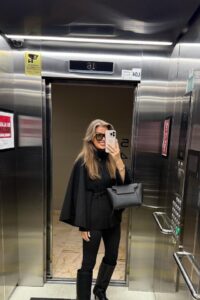 Kadın Yara Kol Balıkçı Yaka Kemer Dahil Kaşe Kaban - Görsel 2