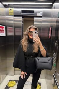 Kadın Yara Kol Balıkçı Yaka Kemer Dahil Kaşe Kaban - Görsel 9