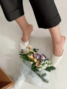 Kadın Yüksek Bel Cepli Atlas Pantolon - Görsel 5