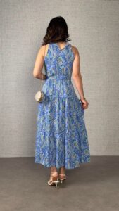 Kadın Omuzlardan Açık Boyundan Geçmeli Desenli Süprem Bluz - Görsel 4