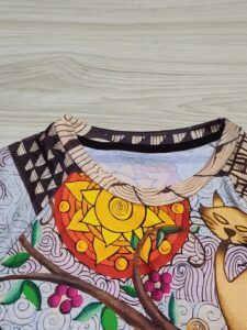 Kadın Uzun Kollu Bisiklet Yaka Kedi Baskılı Süprem Bluz - Görsel 4