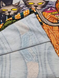 Kadın Uzun Kollu Bisiklet Yaka Kedi Baskılı Süprem Bluz - Görsel 6