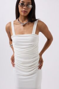 Yırtmaç Detay Sırt Dekolte Elbise - Görsel 3