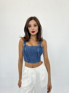 6987 KOT BLUZ-MAVİ
