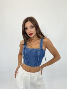 6987 KOT BLUZ-MAVİ - Görsel 4