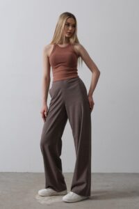 Beli Yarım Lastikli Palazzo Pantolon - Görsel 2