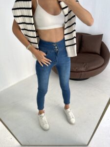 Yüksek Bel Likralı Jean Pantolon 90 Cm - Görsel 11