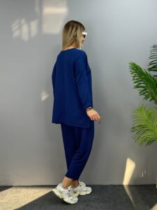 Kadın Iki Iplik Viskon Pamuk Kumaş Arma Detaylı Ikili Takım - Görsel 2