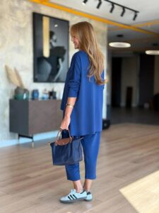 Kadın Iki Iplik Viskon Pamuk Kumaş Arma Detaylı Ikili Takım - Görsel 11