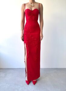 Stor Gül Detaylı Elbise - Görsel 2