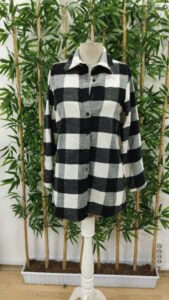 Kadın Uzun Kollu Ekoseli önden Düğmeli Dokuma Uzun Gömlek - Görsel 7