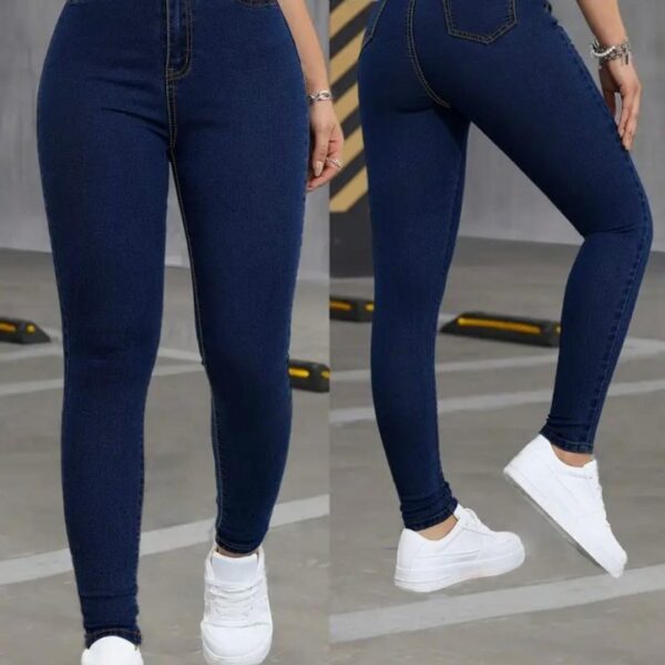 Kadın Yüksek Bel Dar Paça Likralı Pantolon