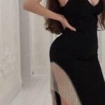 Kadın Dagıç Kumaş Saçaklı Taşlı Askılı Midi Boy Elbise - Görsel 4