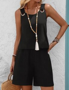 Kadın Askılı Yuvarlak Yaka Kuş Gözü Detaylı Bürümcük Bluz Ve Short Ikili Takım - Görsel 3