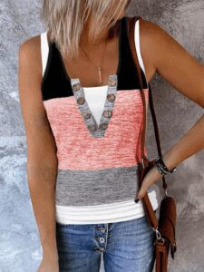 Kadın V Yakalı önden Düğmeli Viskon Bluz - Görsel 3