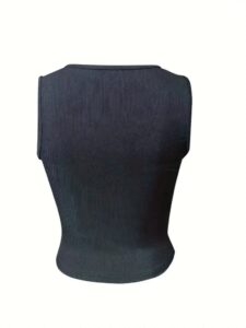 Kadın Kolsuz V Yakalı Kaşkorse Bluz - Görsel 5