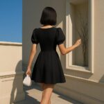 Kadın Dalgıç Kumaş Kalp Yaka Elbise - Görsel 2