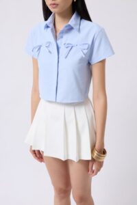 Kurdele Detay Crop Gömlek - Görsel 4