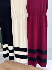 Etek Ucu Şerit Detaylı Triko Elbise 2831 - Görsel 13