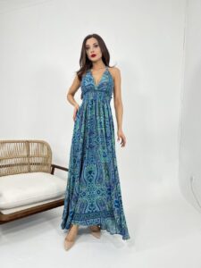 6959 ELBİSE-MAVİ - Görsel 2