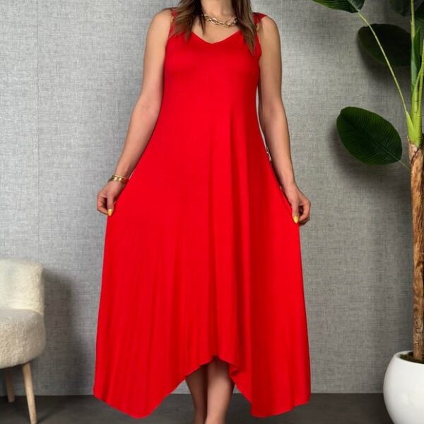 Kadın Omuz Askılı Toka Detay Maxi Boy Elbise