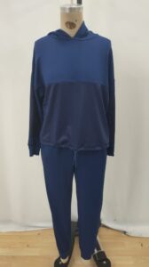 Kadın Uzun Kollu Kapşonlu Viskon Iki Iplik Bluz Ve Pantolon Ikili Takım - Görsel 4