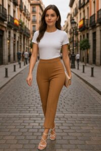 Kadın Yüksek Bel Ithal Krep Pantolon