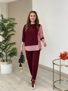 Kadın Gömlek Detay çizgili Yandan Bağlamalı Ikili Takım - Görsel 10