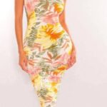 Kadın Omuz Dekolteli Astarlı Midi Boy Fırsat ürün Elbise