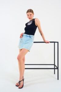 İçi Baskılı Halter Yaka Kaşkorse Atlet - Görsel 3