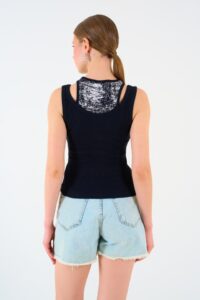 İçi Baskılı Halter Yaka Kaşkorse Atlet - Görsel 5