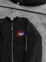 Tam Fermuarlı Uzun Kol Baskılı Bomber Ceket - Görsel 3