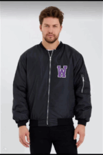 Unisex Uzun Kol Baskılı Bomber Ceket