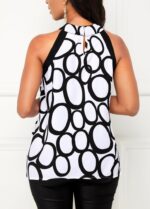 Kadın Reglan Kol Daire Yaka Desenli Asimetrik Süprem Bluz - Görsel 3