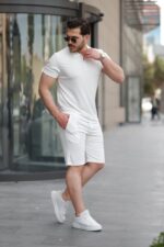 Erkek Yakalı Fermuarlı T-shirt şort Ikili Takım - Görsel 2