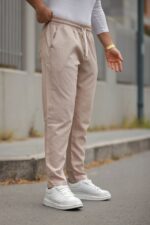 Erkek Beli Bağcıklı çizgili Pantolon - Görsel 2