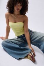 Straplez Dokulu Crop - Görsel 3