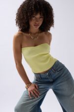 Straplez Dokulu Crop - Görsel 4