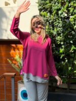 Kadın Pembe Kapşonlu Etek Ucu Detay Arma Ters Dikiş Gorunumlu Ikili Takım - Görsel 3