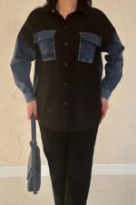 Siyah Kot Garnili Ceket - Görsel 3